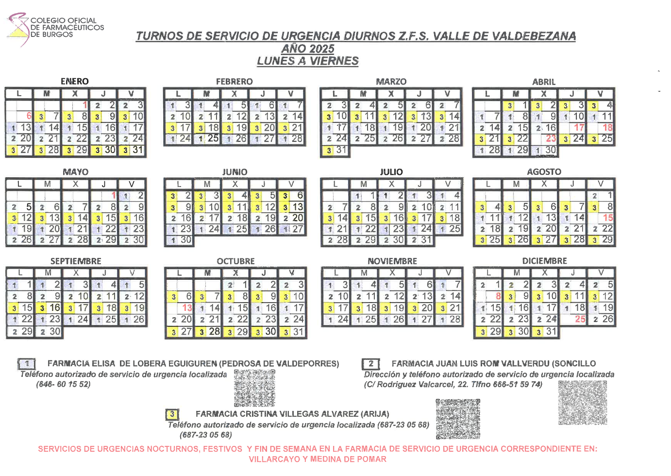 "NUEVO TURNO DE URGENCIAS VALLE DE VALDEBEZANA"